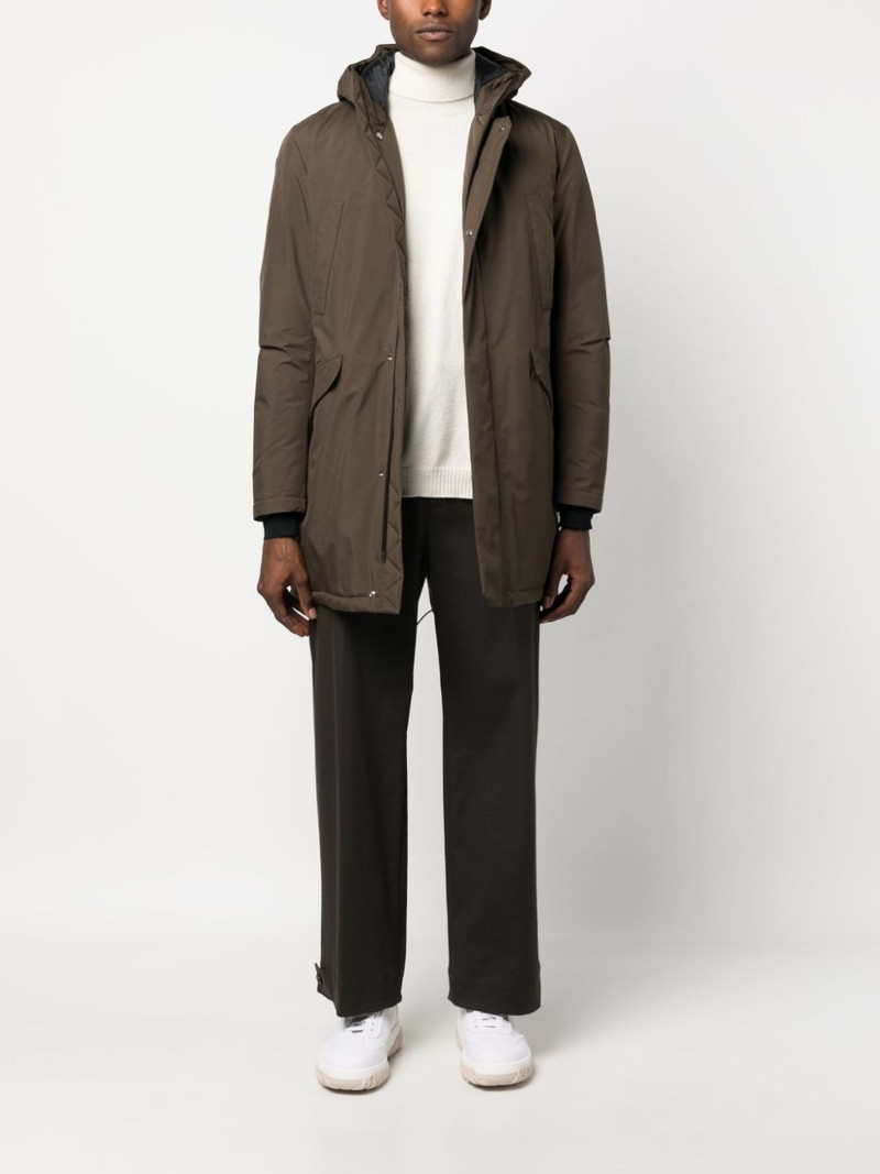Herno hooded concealed-zip fastening jacket outlook