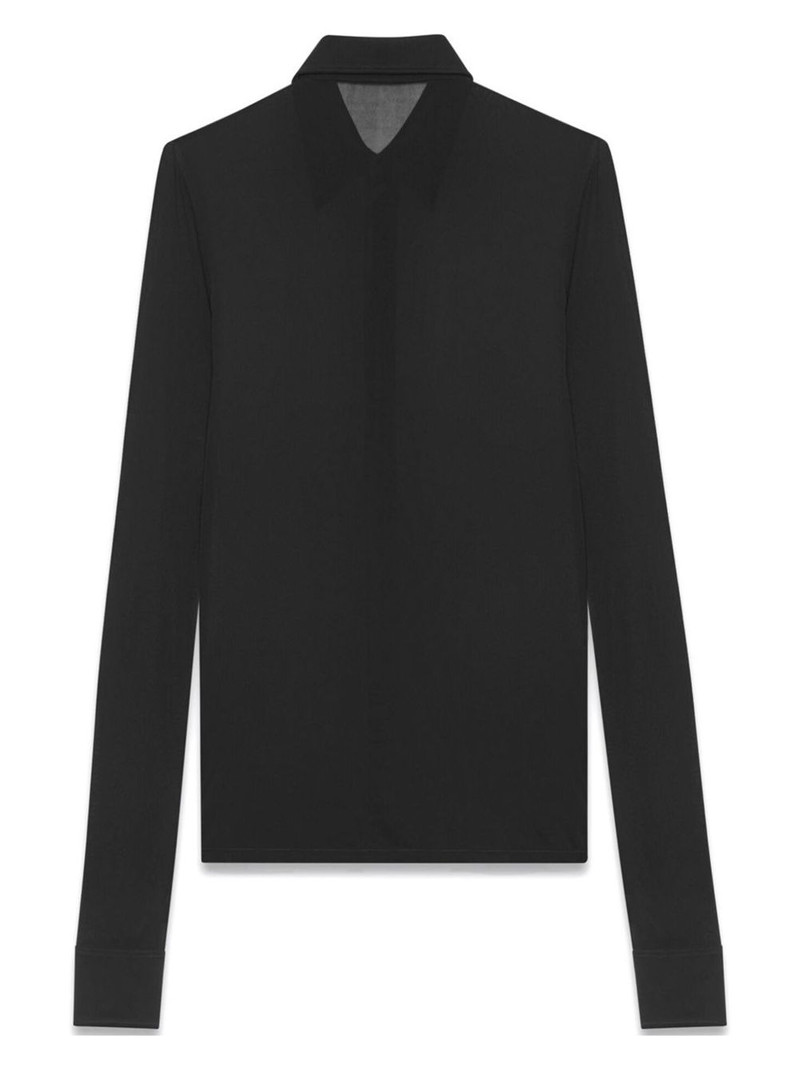 SAINT LAURENT spread-collar long-sleeve shirt outlook