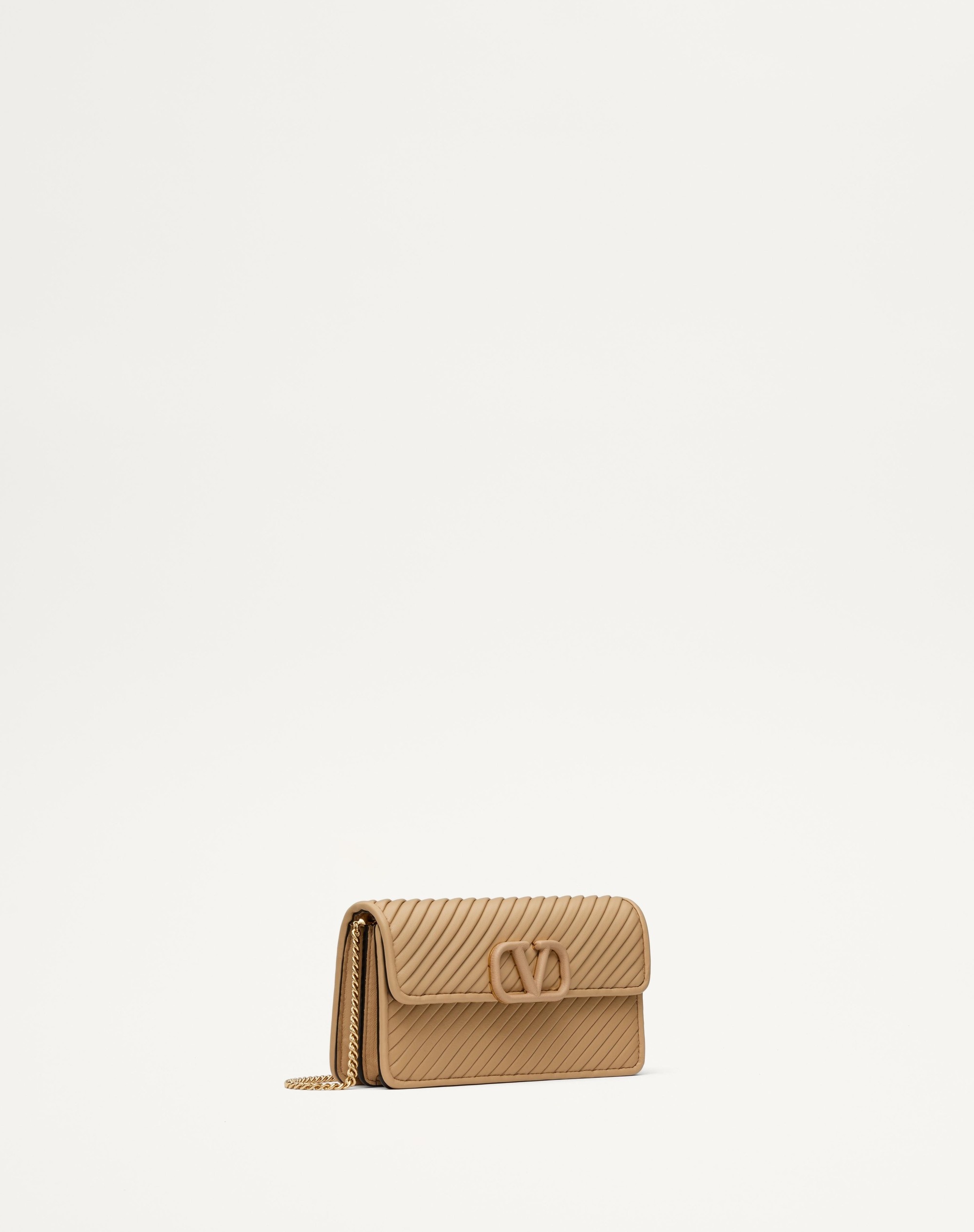 VLOGO SIGNATURE CALFSKIN WALLET WITH CHAIN - 3