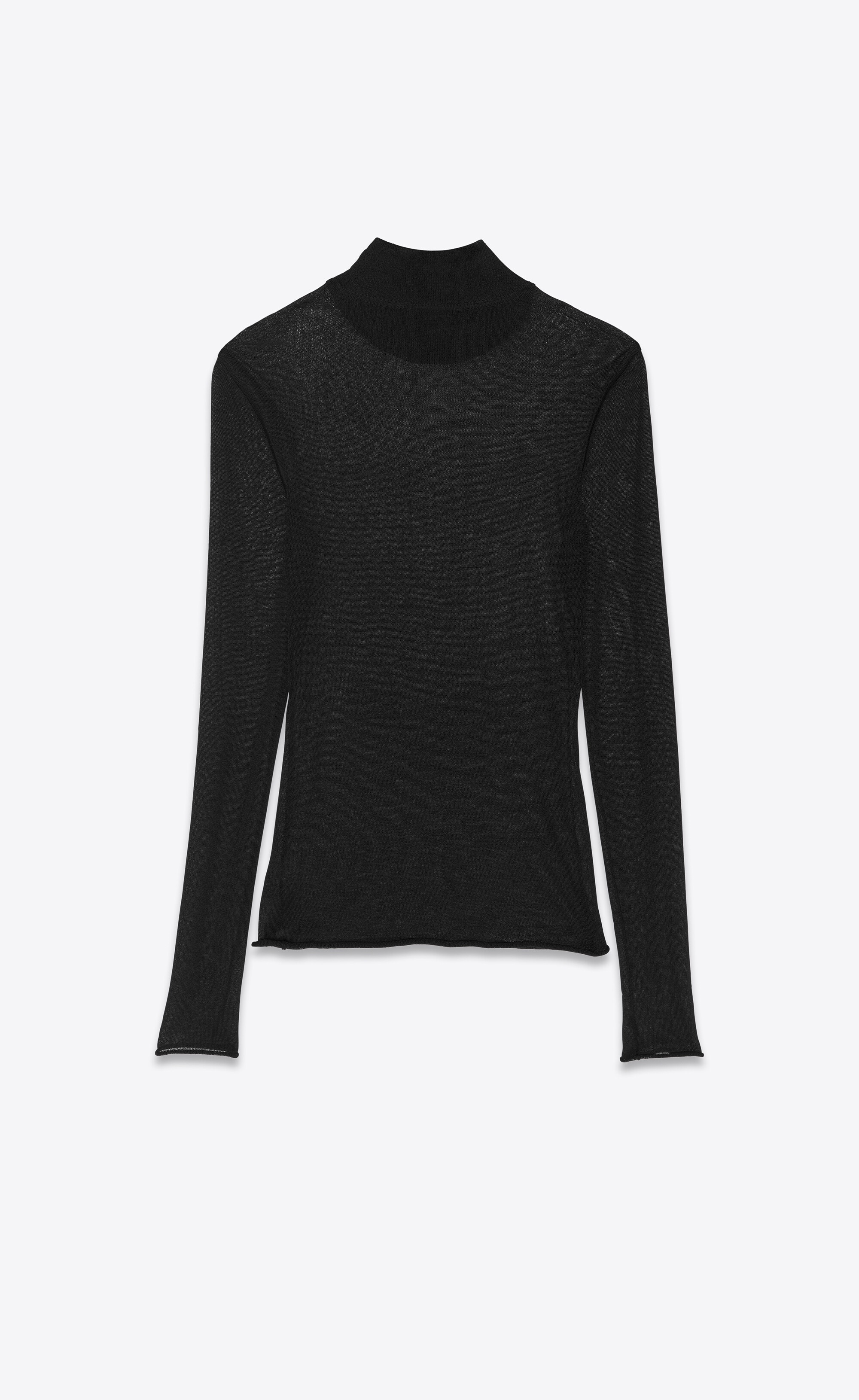 turtleneck top in sheer knit - 3