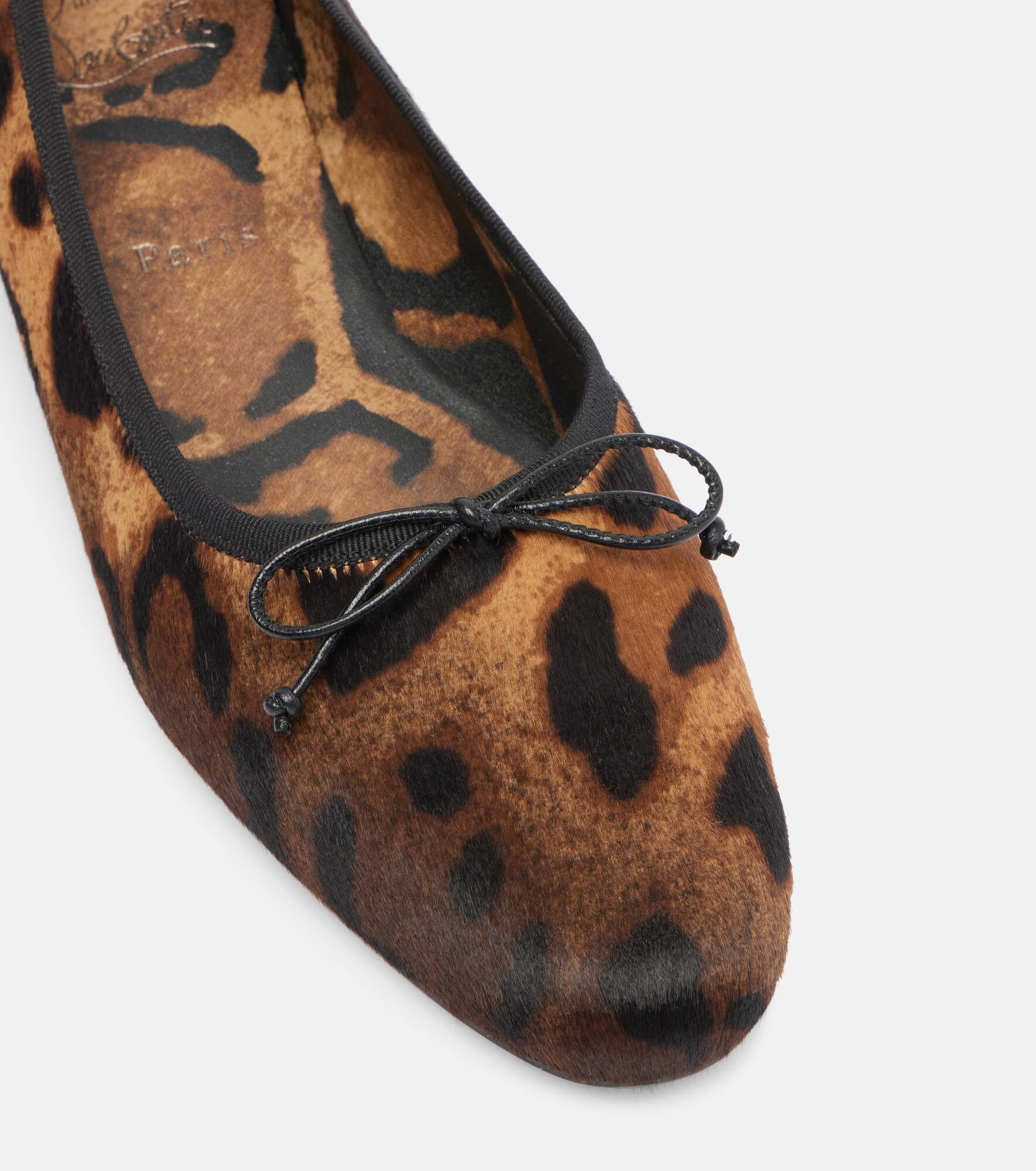 Leopard-print calf hair ballet flats - 5