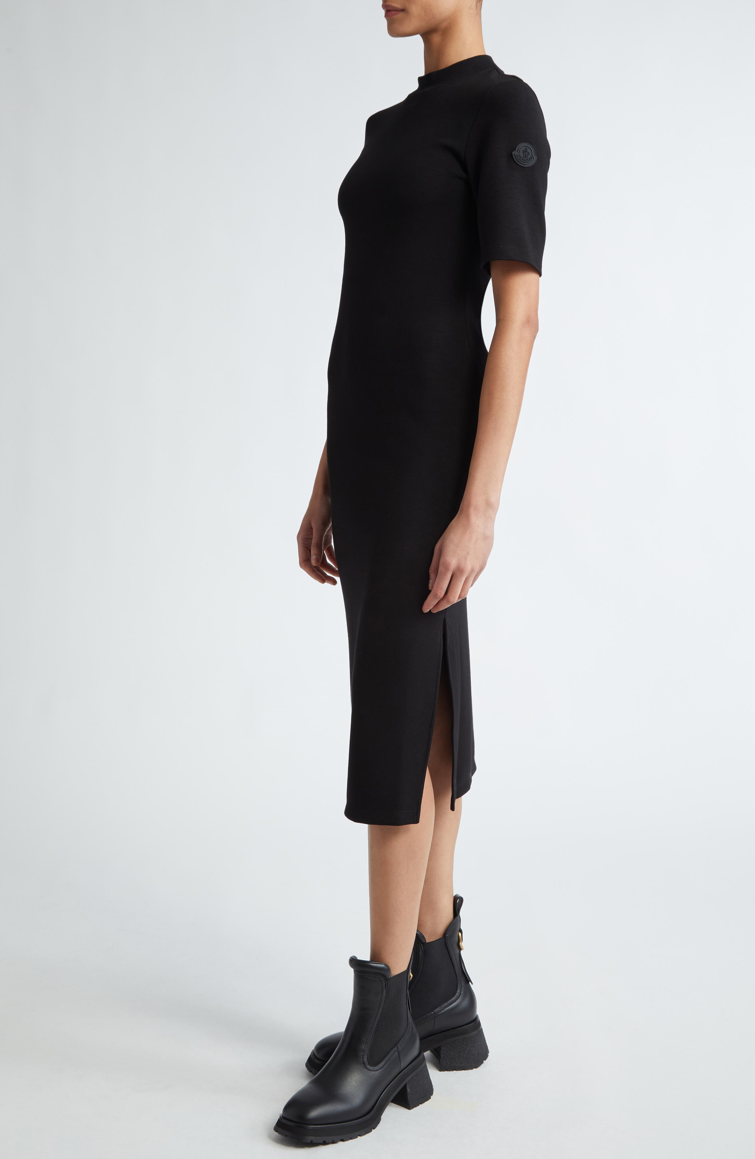 Cut & Sew Short Sleeve Midi Dress - 3