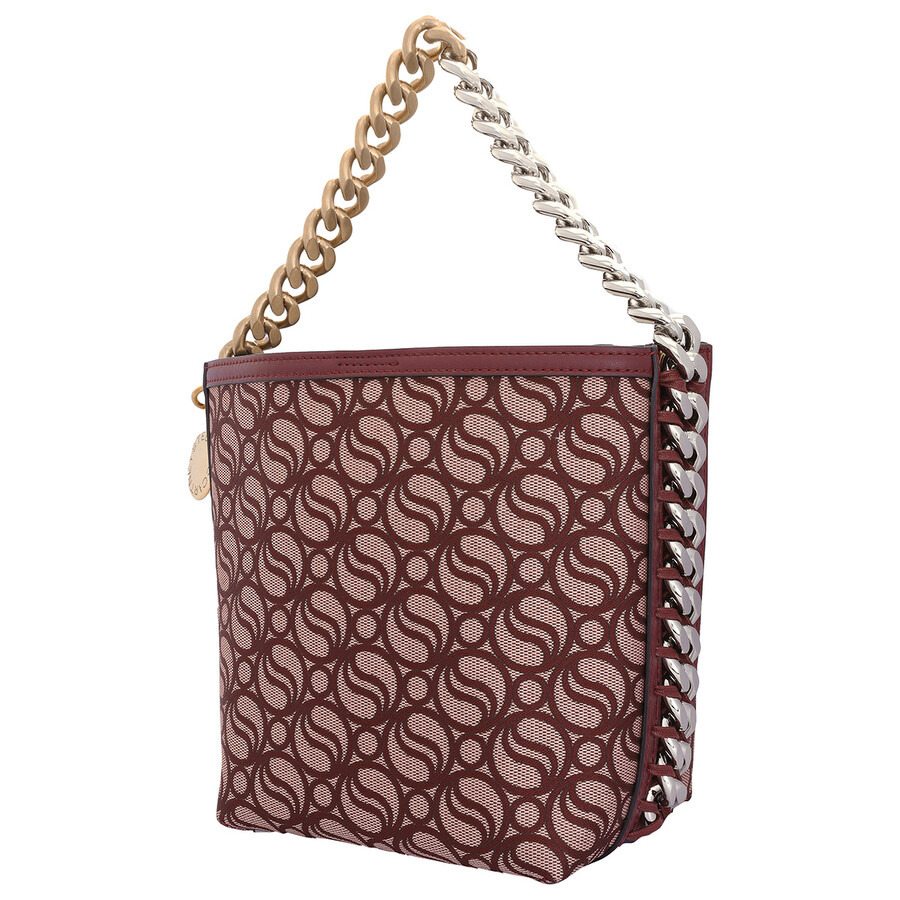 Stella Mccartney Burgundy Ladies S-Wave Monogram Bucket Bag - 4