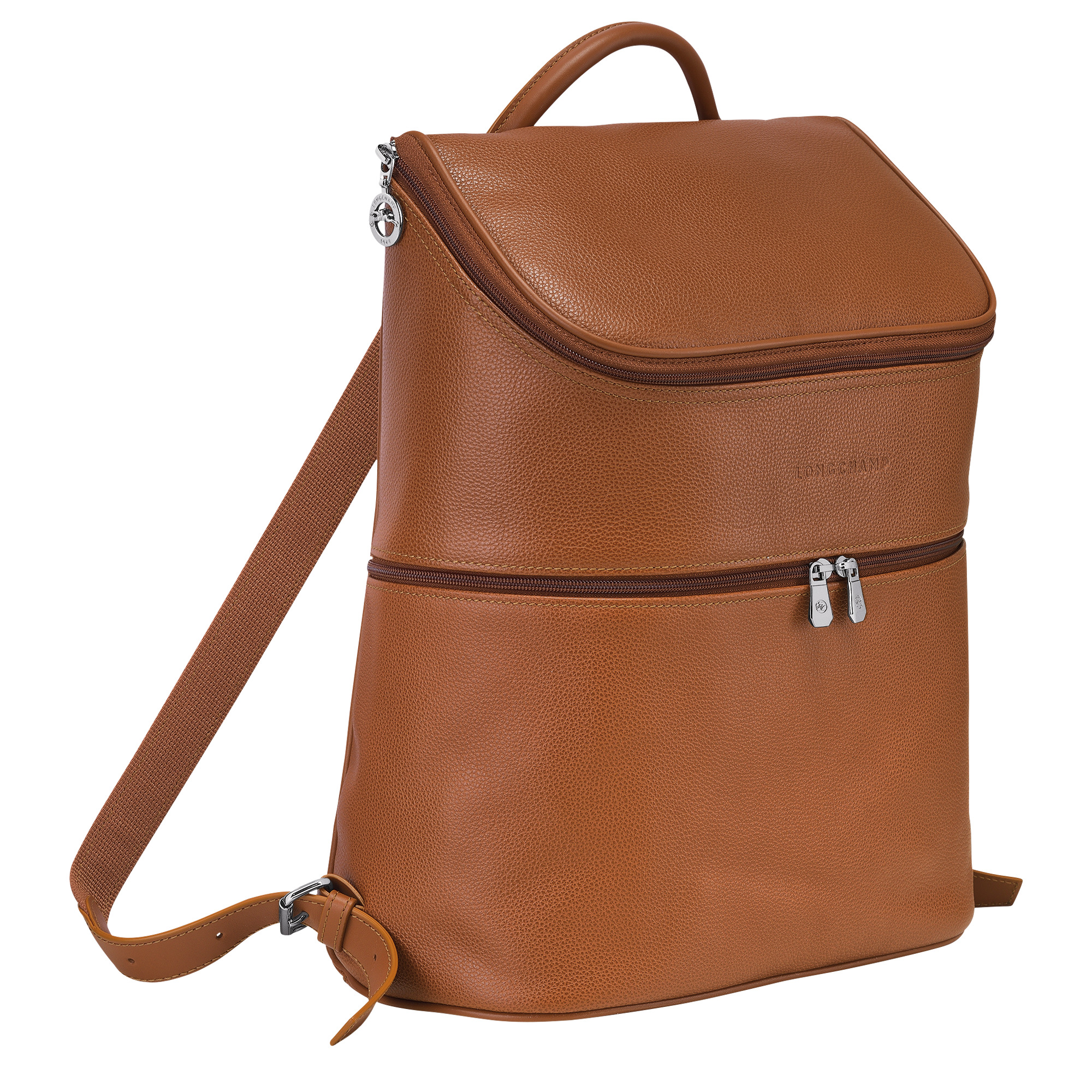 Longchamp Le Foulonne Backpack Caramel Leather REVERSIBLE