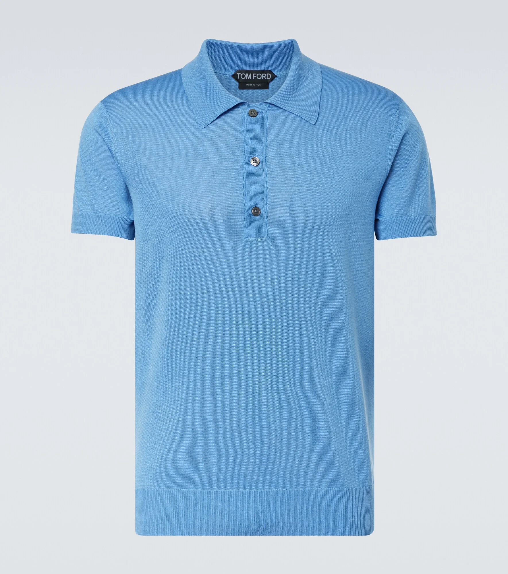 Silk and linen polo sweater - 1