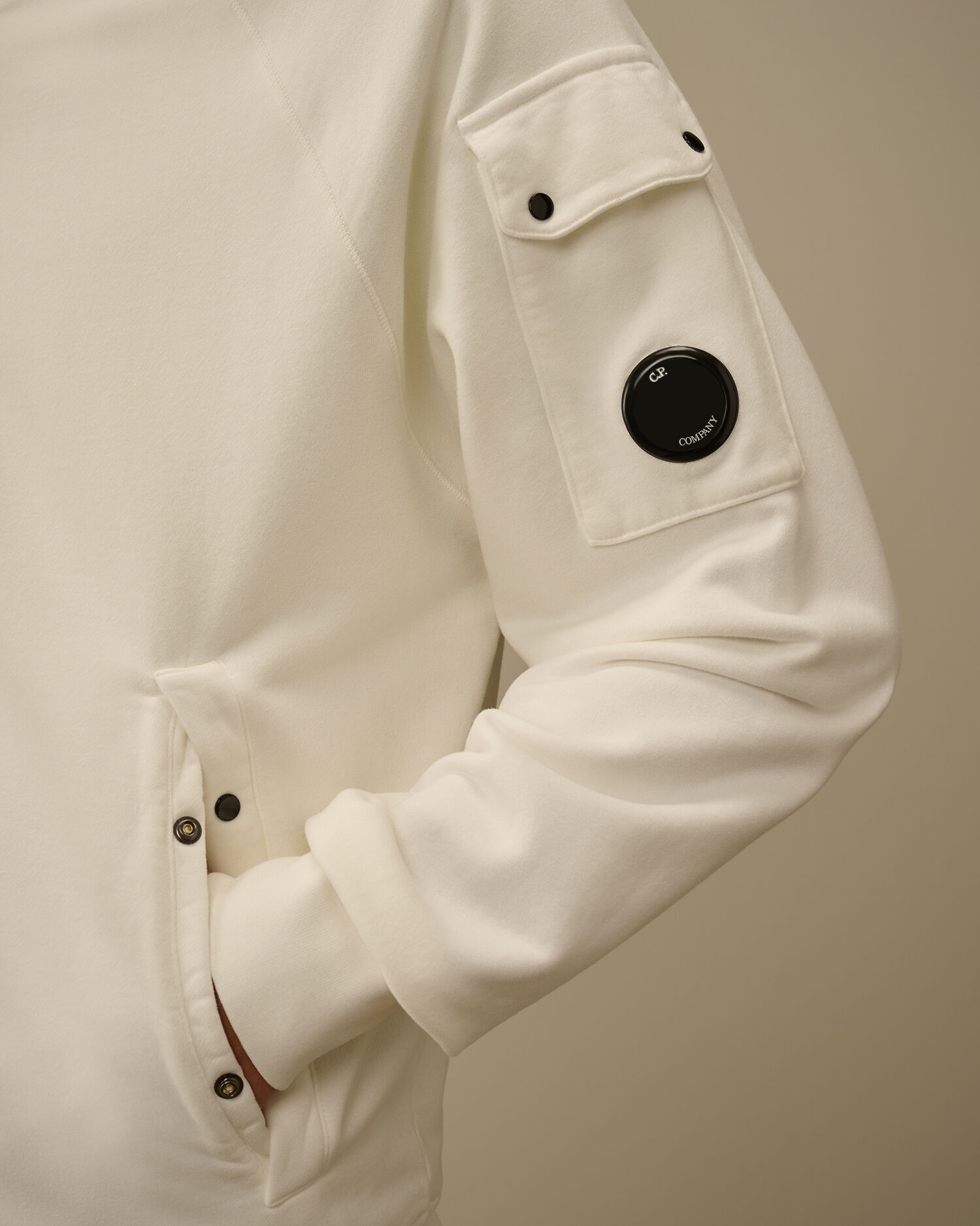 Brushed and Emerized Diagonal Fleece Bomber Full Zip Sweatshirt - 5