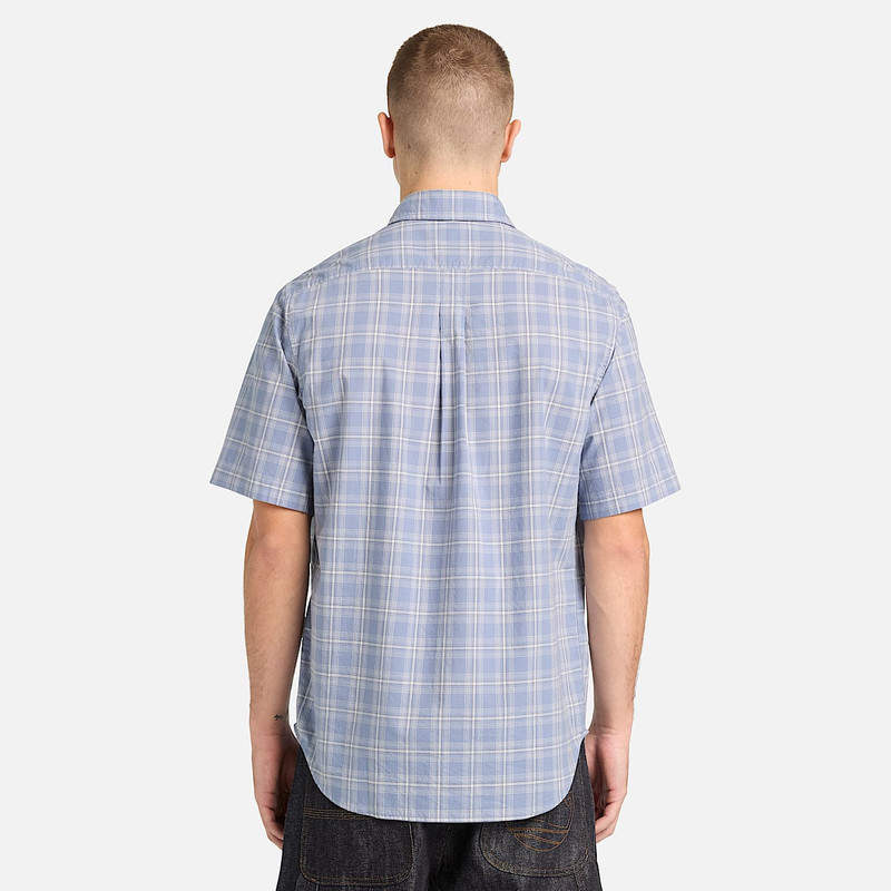 Men's Checkered Poplin Short-Sleeve Shirt 7