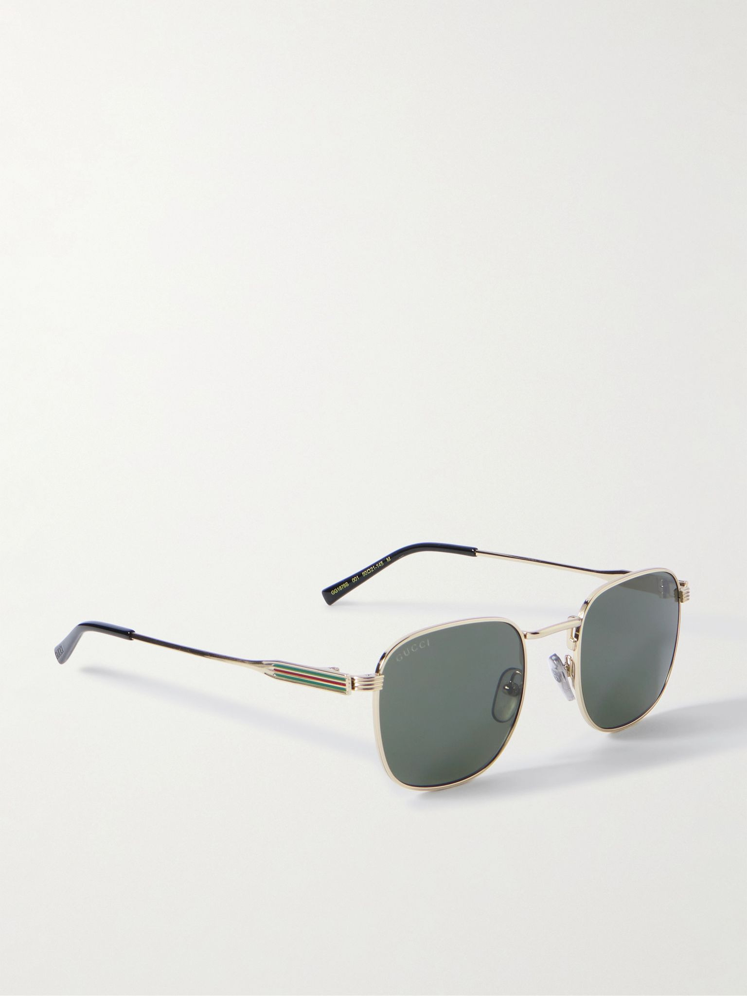 Square-frame gold-tone and enamel sunglasses Gold - 3