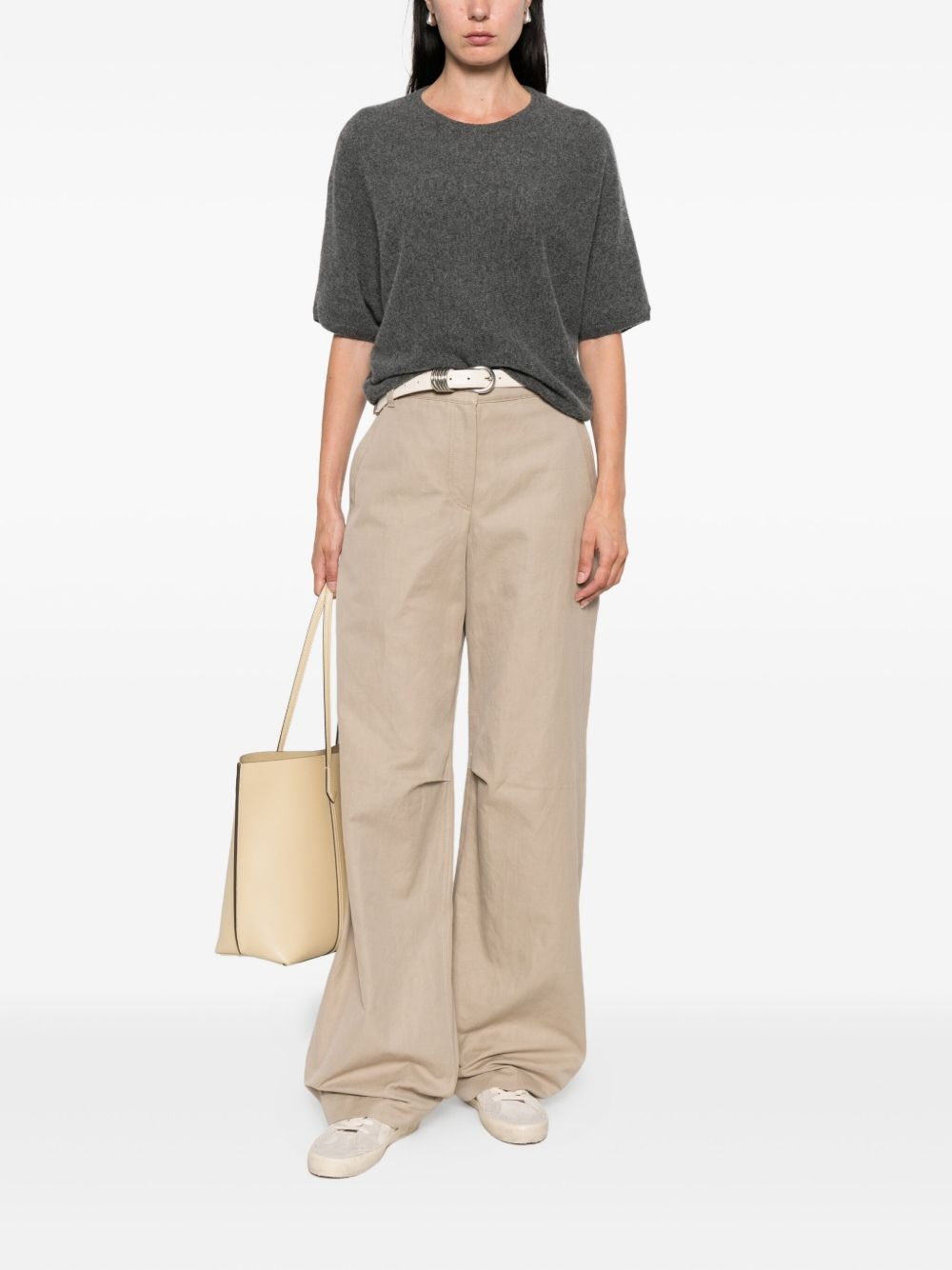 short-sleeve cashmere top - 2