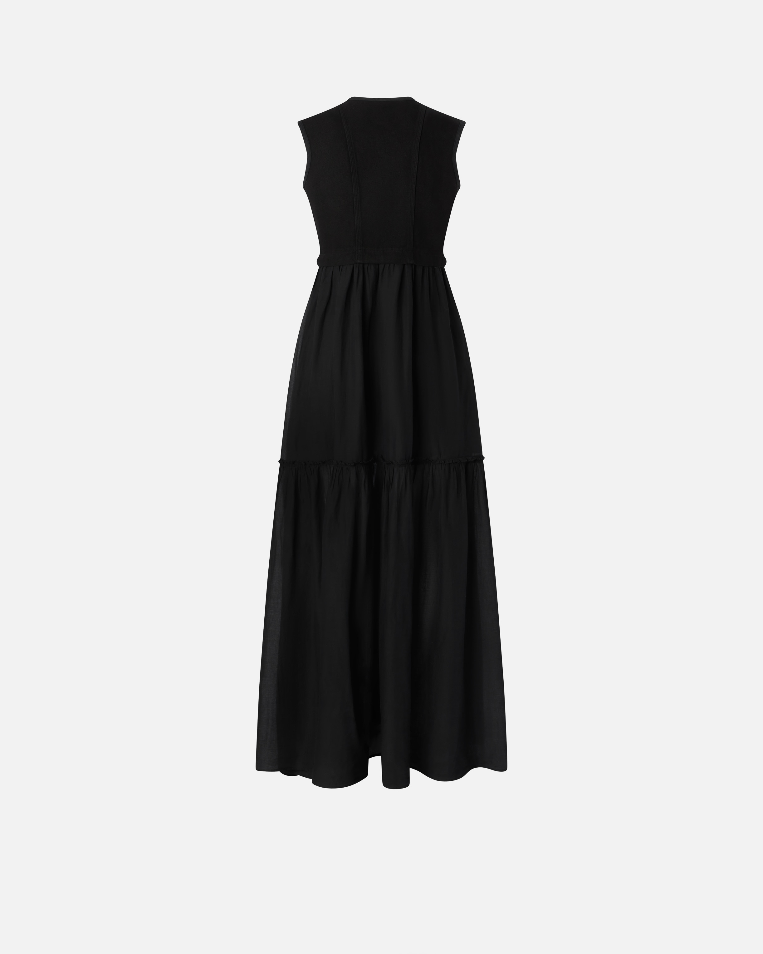 LONG COTTON DRESS WITH UTILITY-STYLE VEST - 6