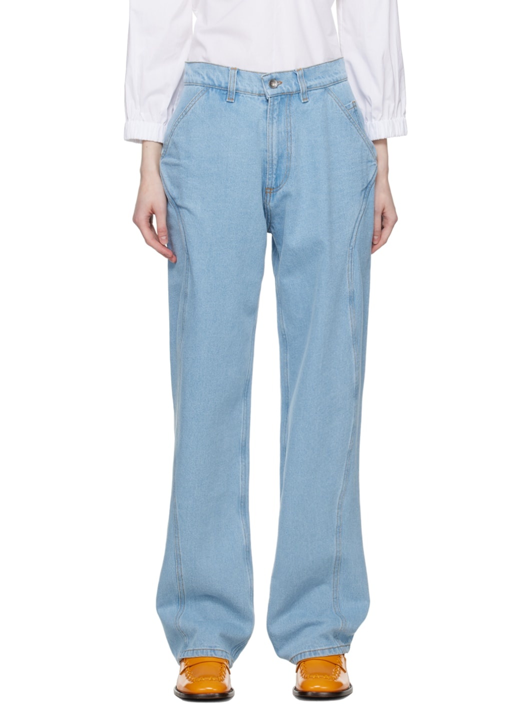 Indigo Engineered D Jeans - 1