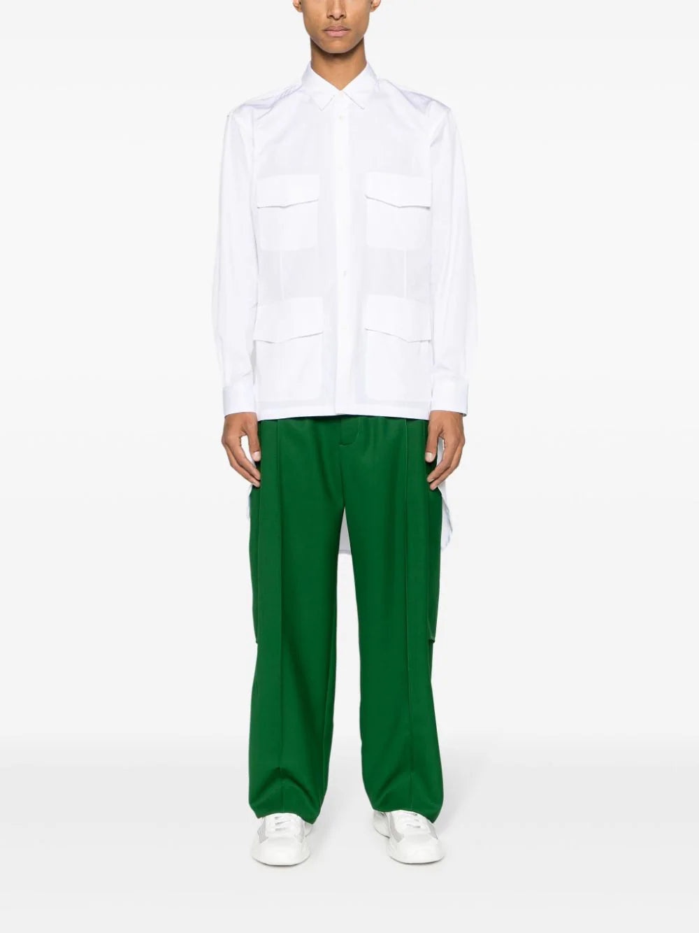 ASYMMETRIC-HEM COTTON SHIRT - 2