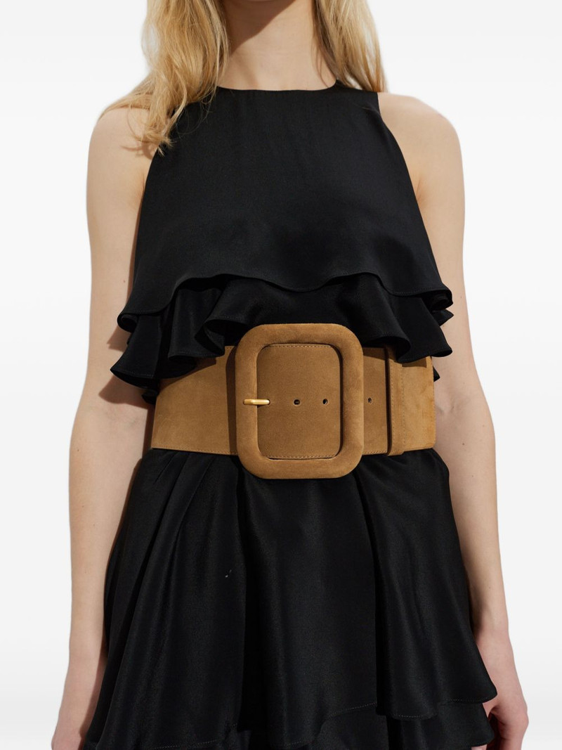 square-buckle leather belt 4