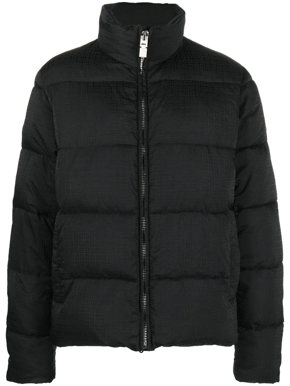 quilted funnel neck jacket - 1