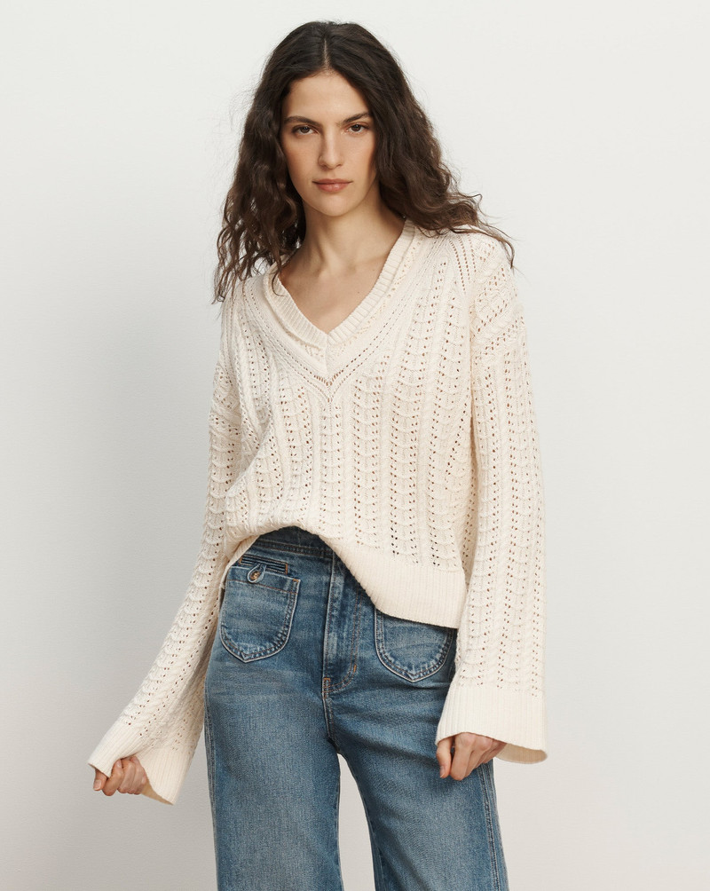 VERONICA BEARD DEVERAUX POINTELLE SWEATER outlook