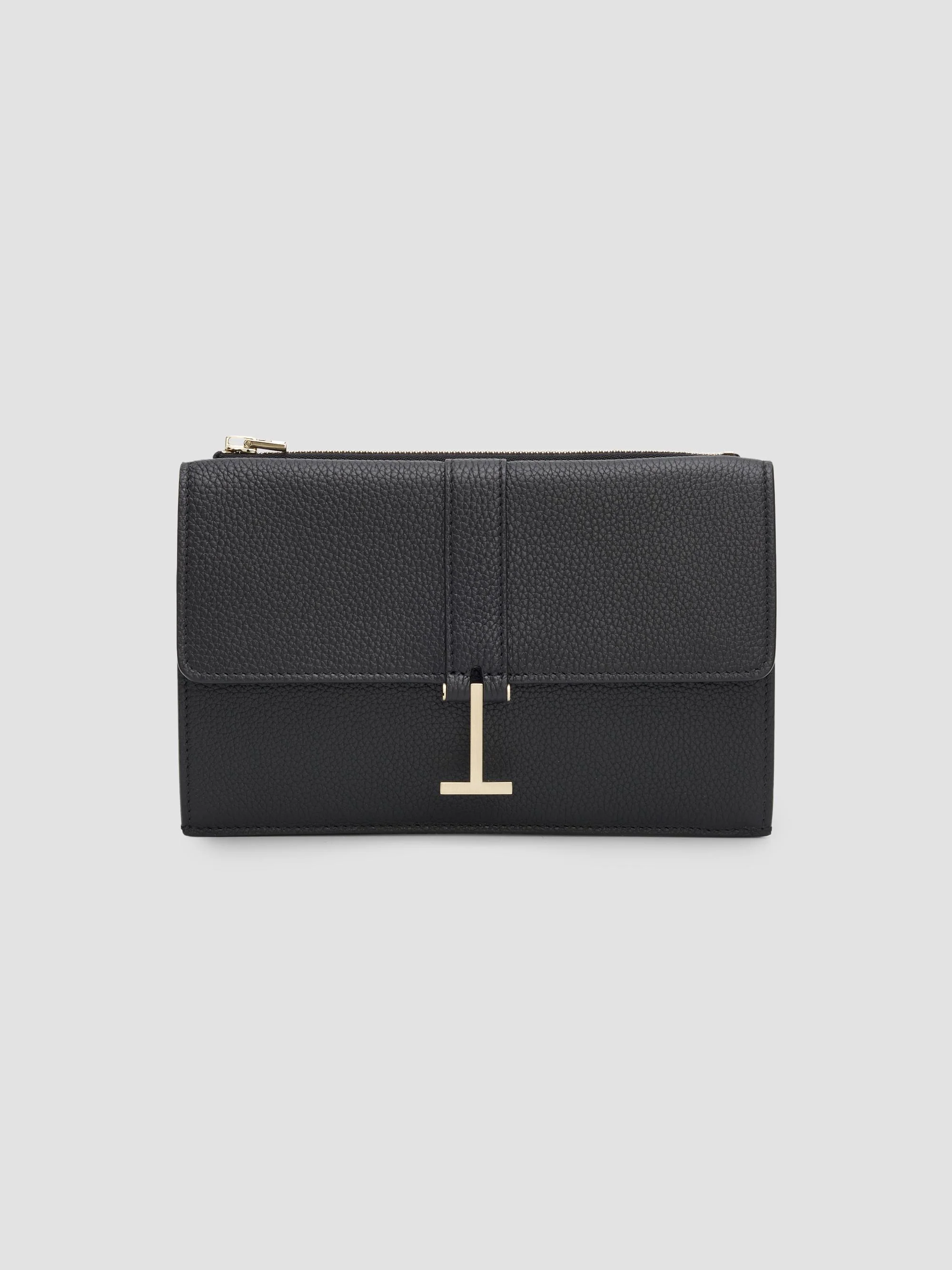 Women's Kara Mini Leather Wallet-On-Chain Bag - Black - 1
