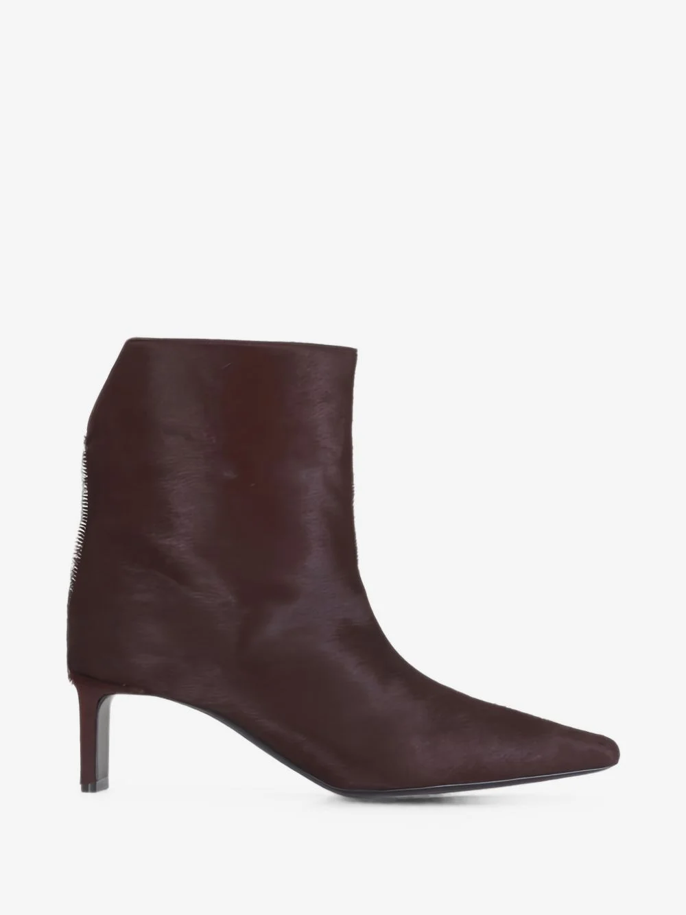 calf-hair square-toe ankle boots - 1