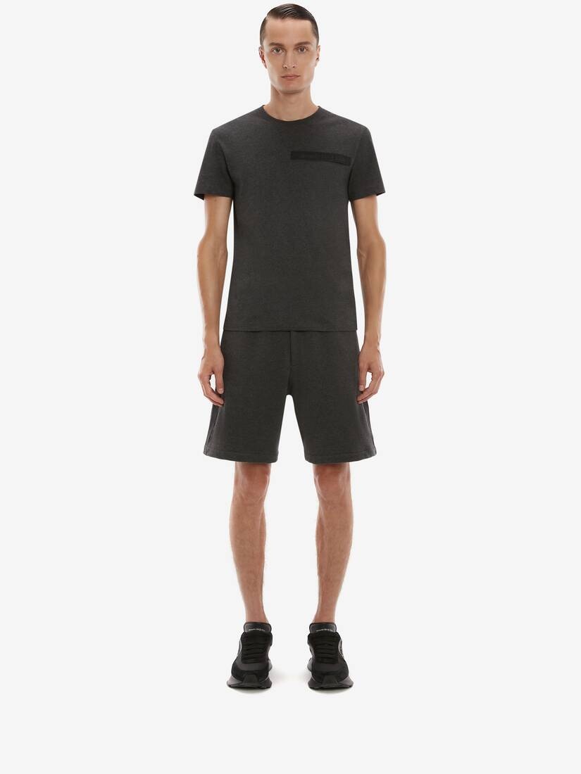 Selvedge Logo Tape Detail Shorts in Charcoal - 2