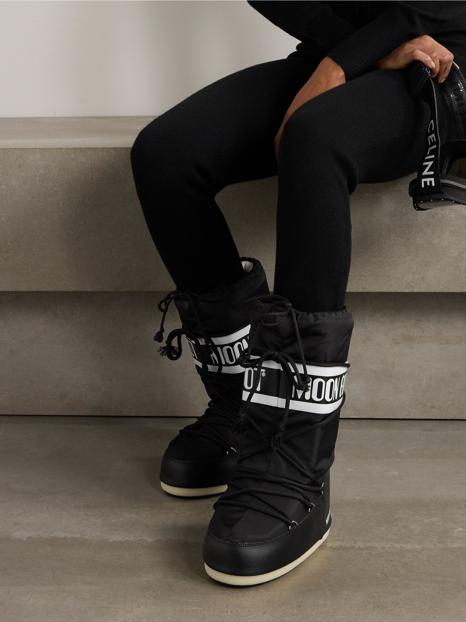 Icon shell and faux leather snow boots Black - 2