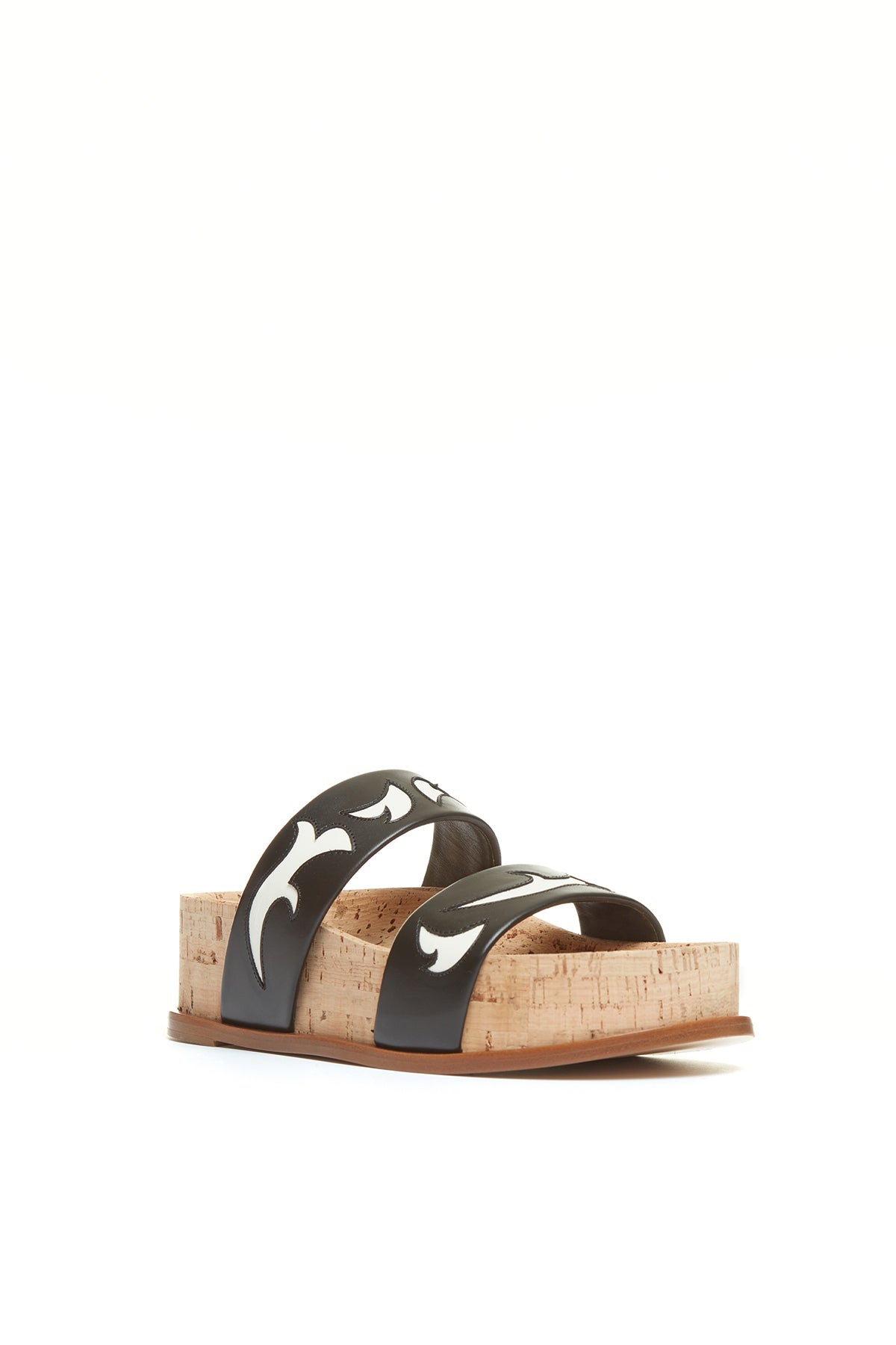 Flame Striker Sandal in Black Leather - 2