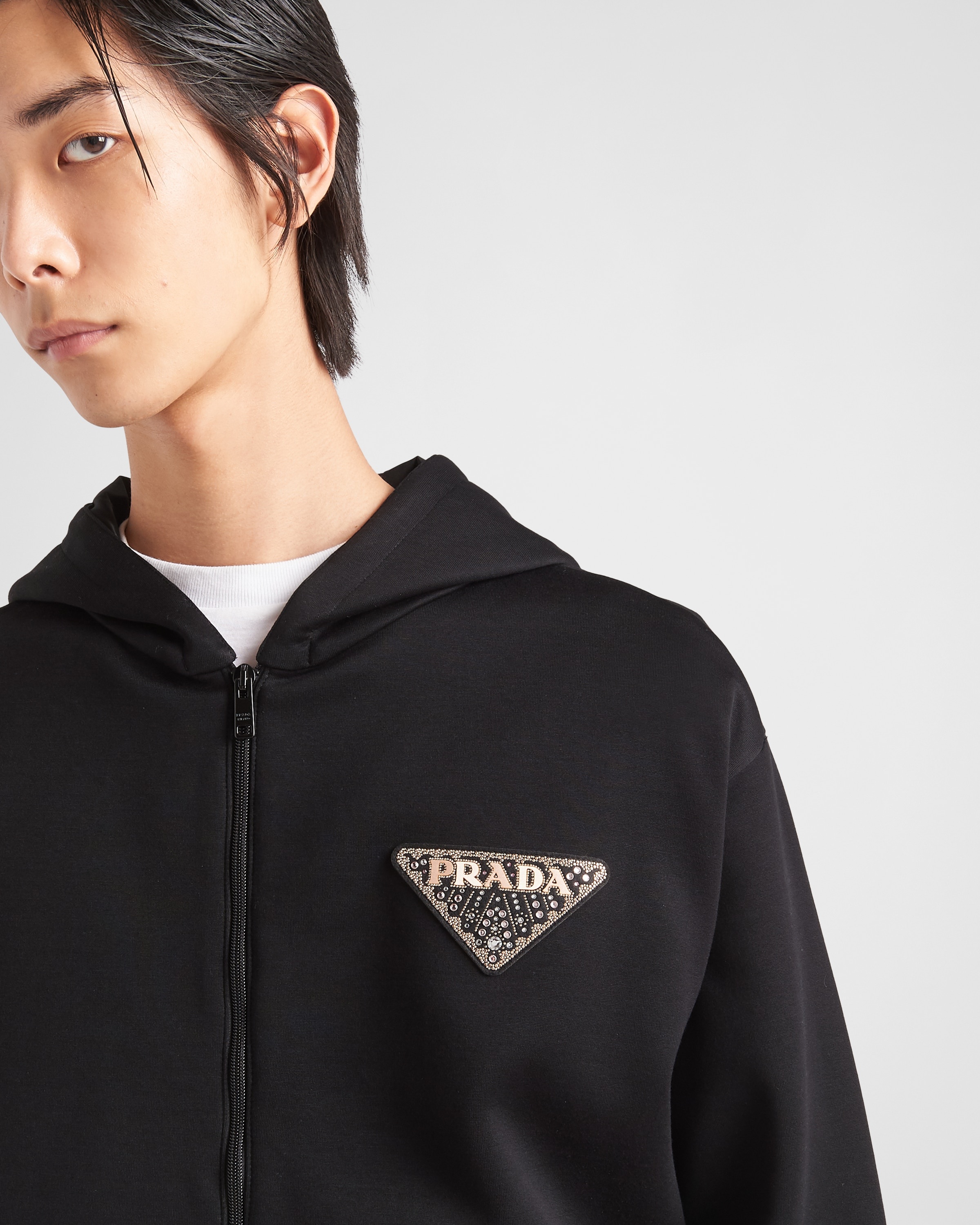 Technical fabric and Re-Nylon hoodie - 3