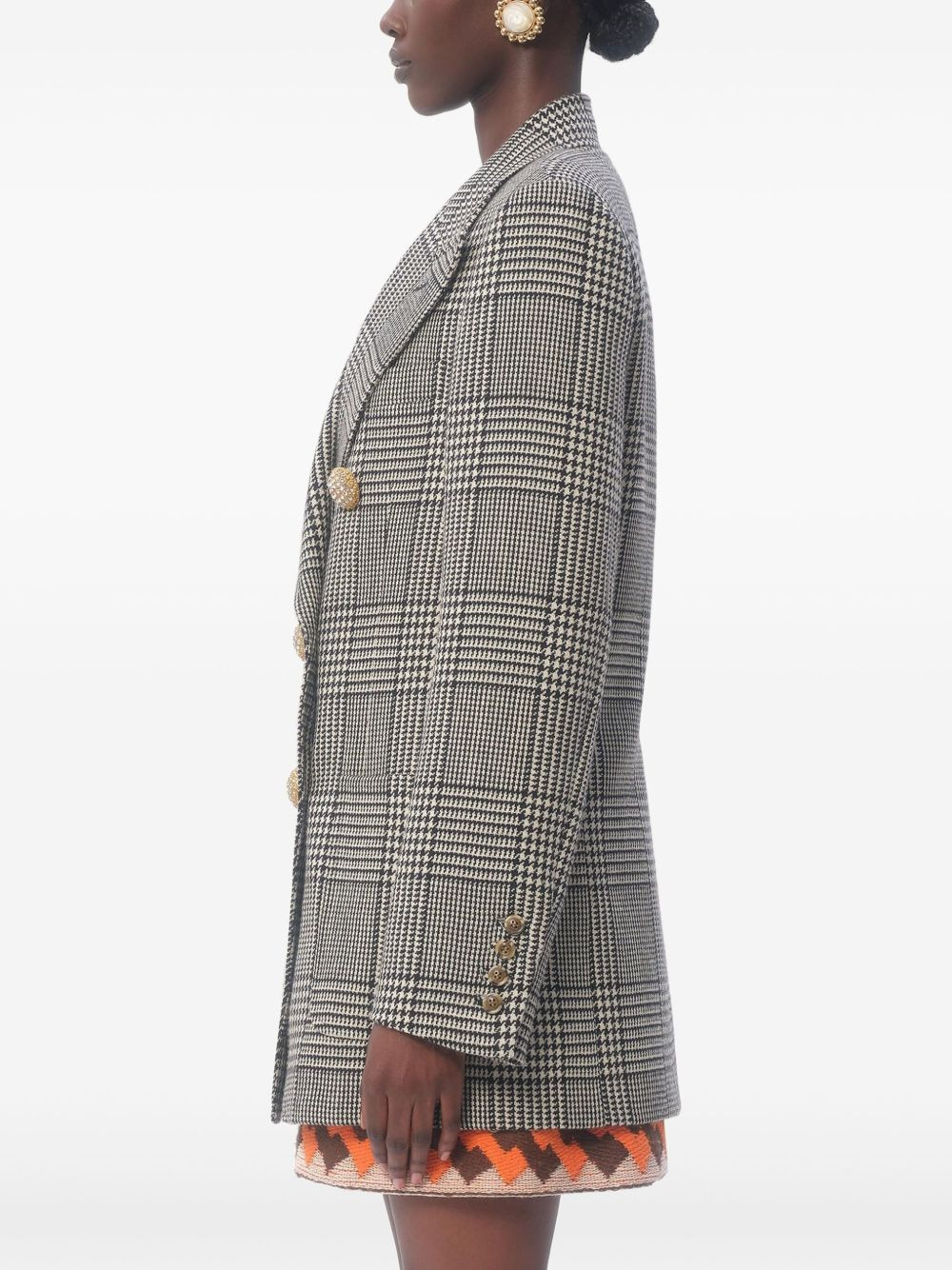check-pattern blazer - 3