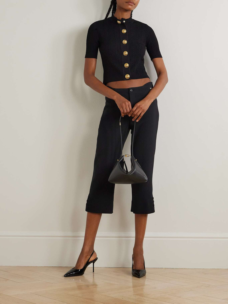 Balmain Cable-knit cardigan Black outlook