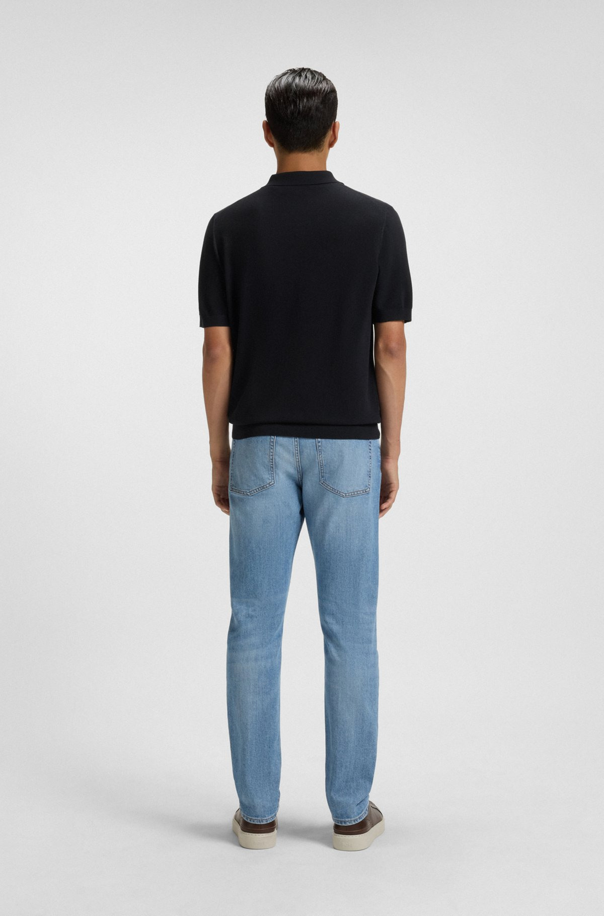 KNIT POLO IN MERINO WOOL WITH NATURAL STRETCH - 5
