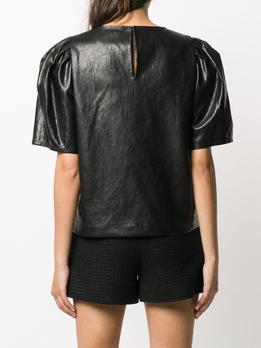 leather look T-shirt - 4