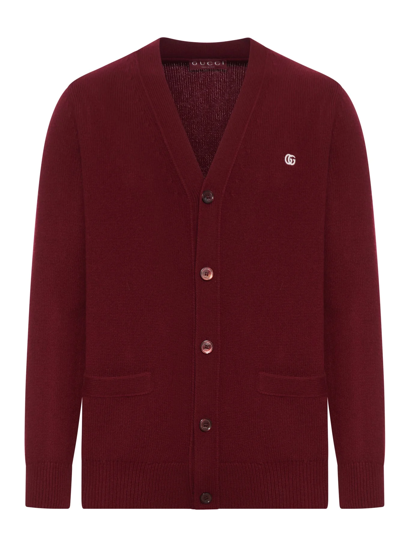 CASHMERE CARDIGAN WITH LOGO ON THE CHEST - 1