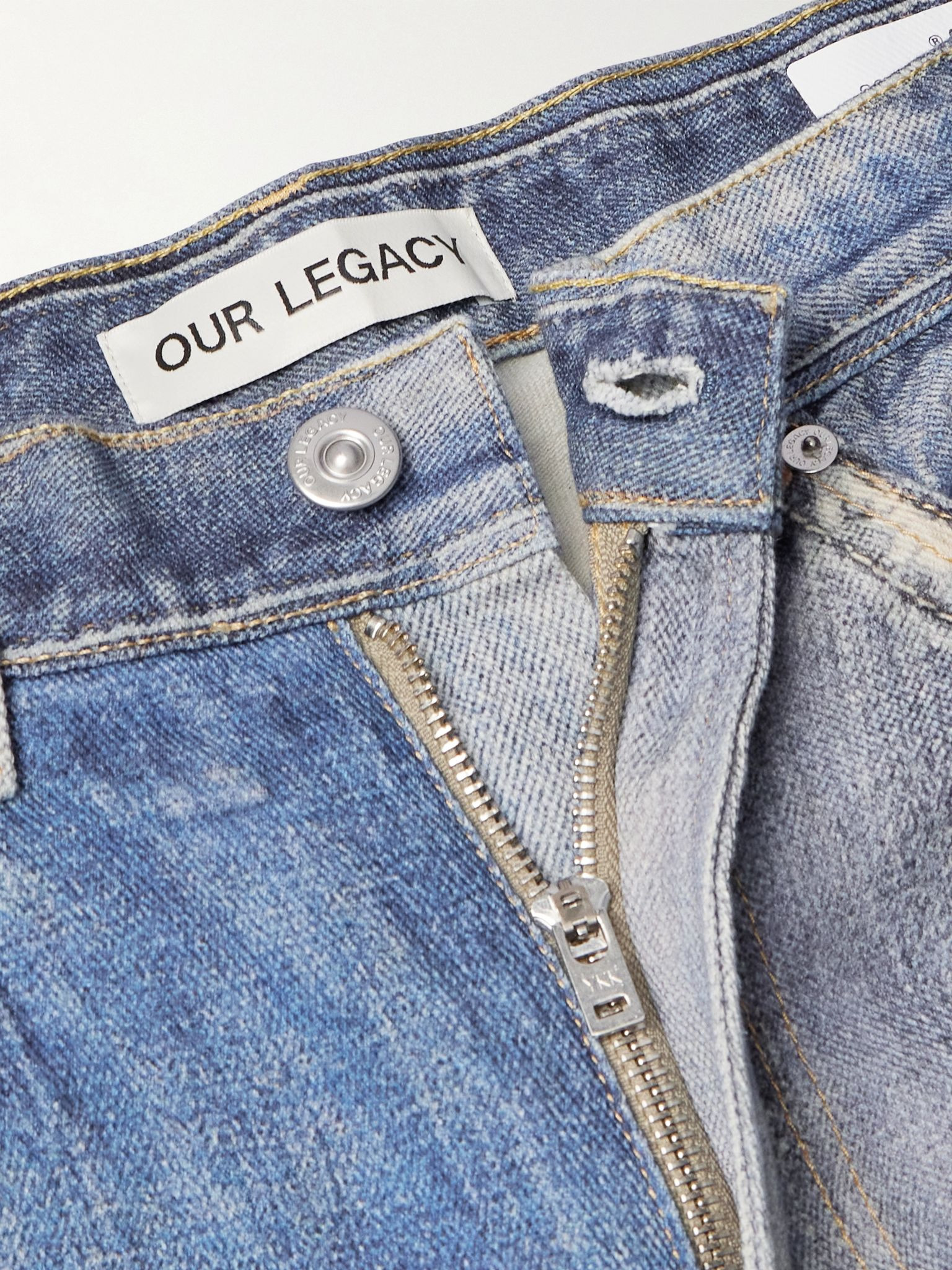 Third Cut Straight-Leg Printed Jeans Blue - 5