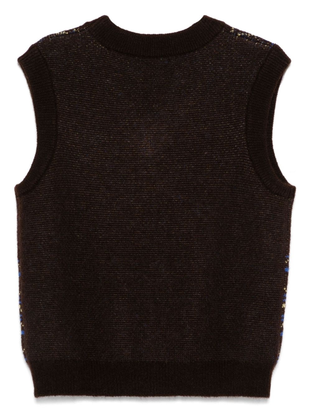 jacquard knit vest - 2