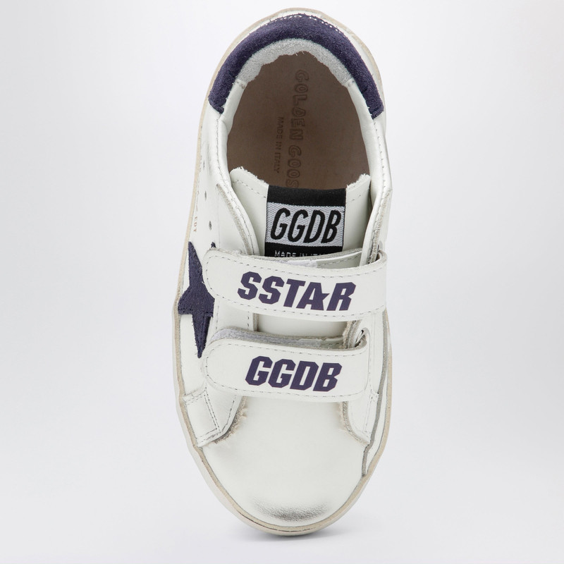 Old School sneakers in white/blue leather 3