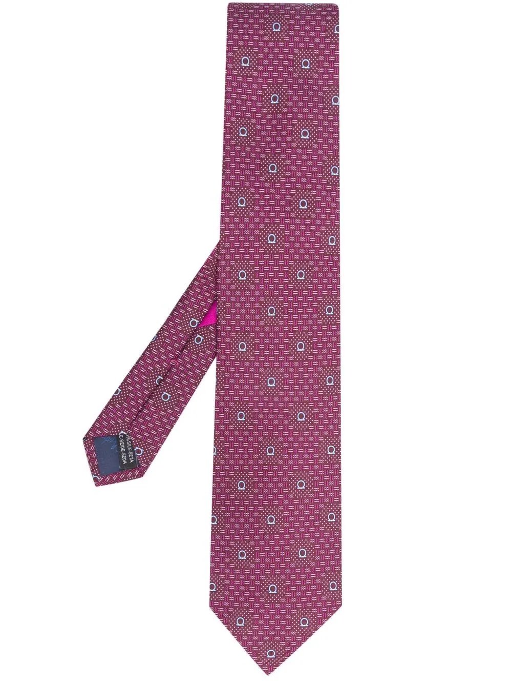 abstract-print silk tie - 1