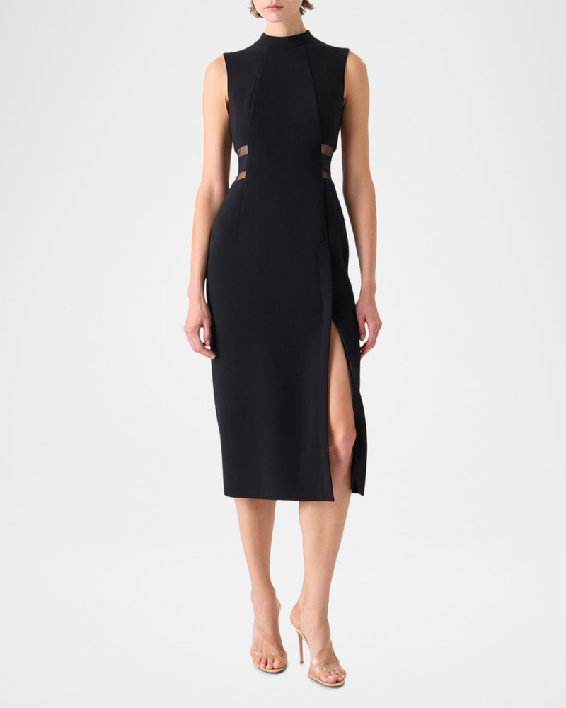 AKRIS Double-Face Illusion Midi Sheath Dress outlook