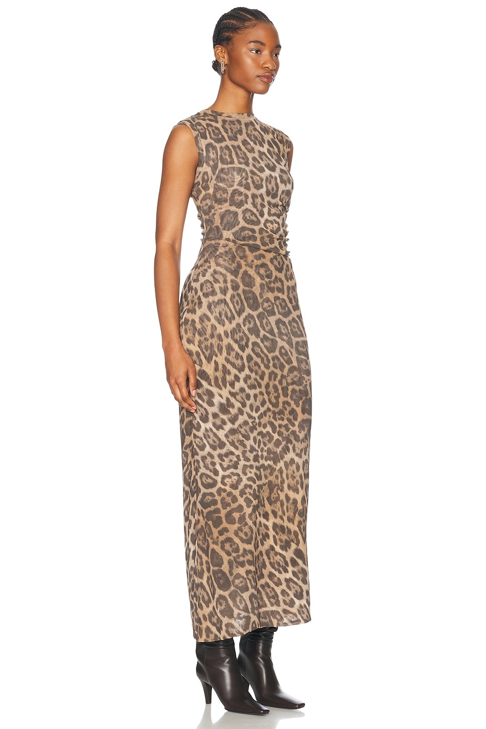 Leopard Mesh Sleevless Dress - 2