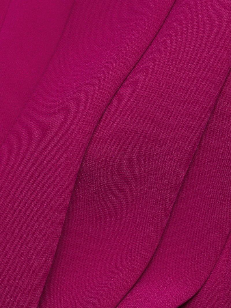 Women's Pleated Stretch Crepe V-Neck Midi-Dress - Raspberry 6