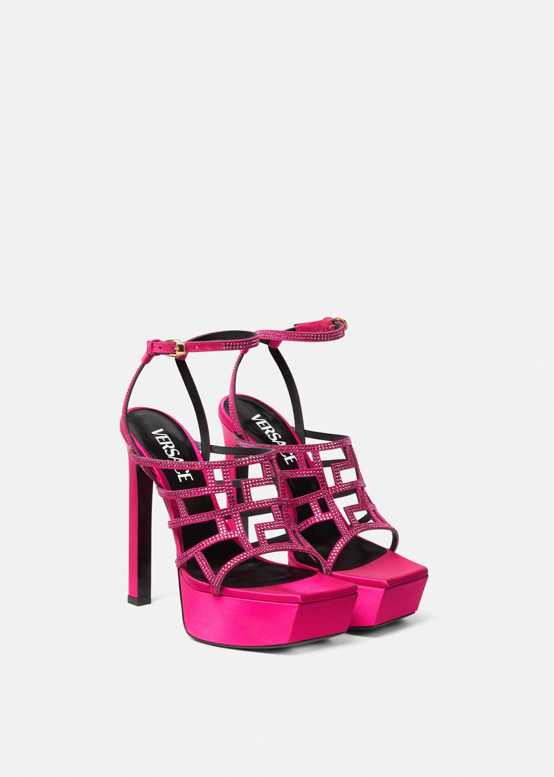 VERSACE Greca Maze Crystal Flat Sandals outlook