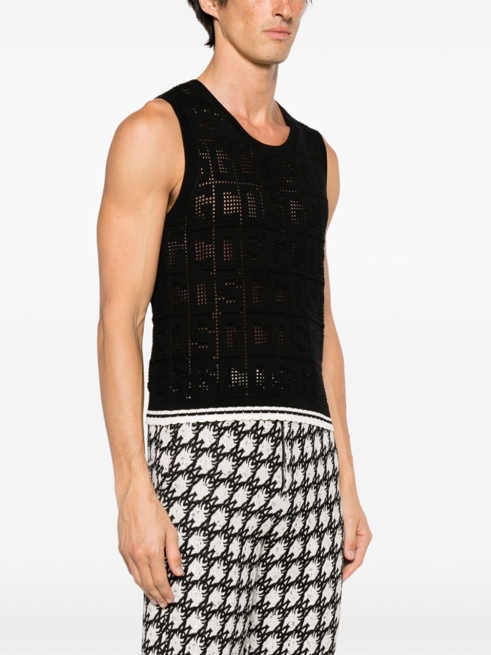 monogram-pattern sleeveless jumper - 3