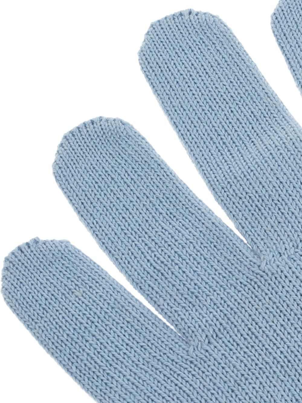 logo-embroidered ribbed gloves - 4
