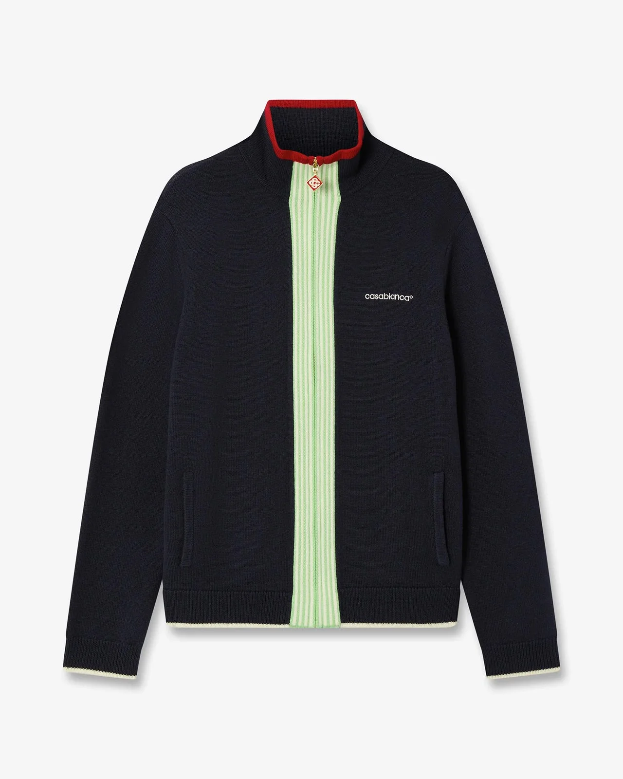 Navy Merino Track Jacket | Casablanca Paris - 1