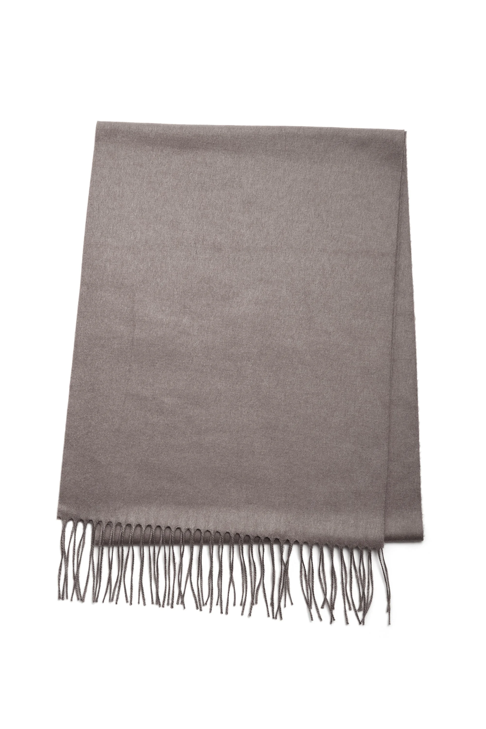 Blaine Fringe Scarf in Walnut Brushed Silk Cashmere - 1