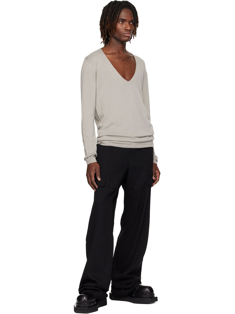 Rick Owens Off-White Temple Oversize Extreme V Neck Sweater outlook