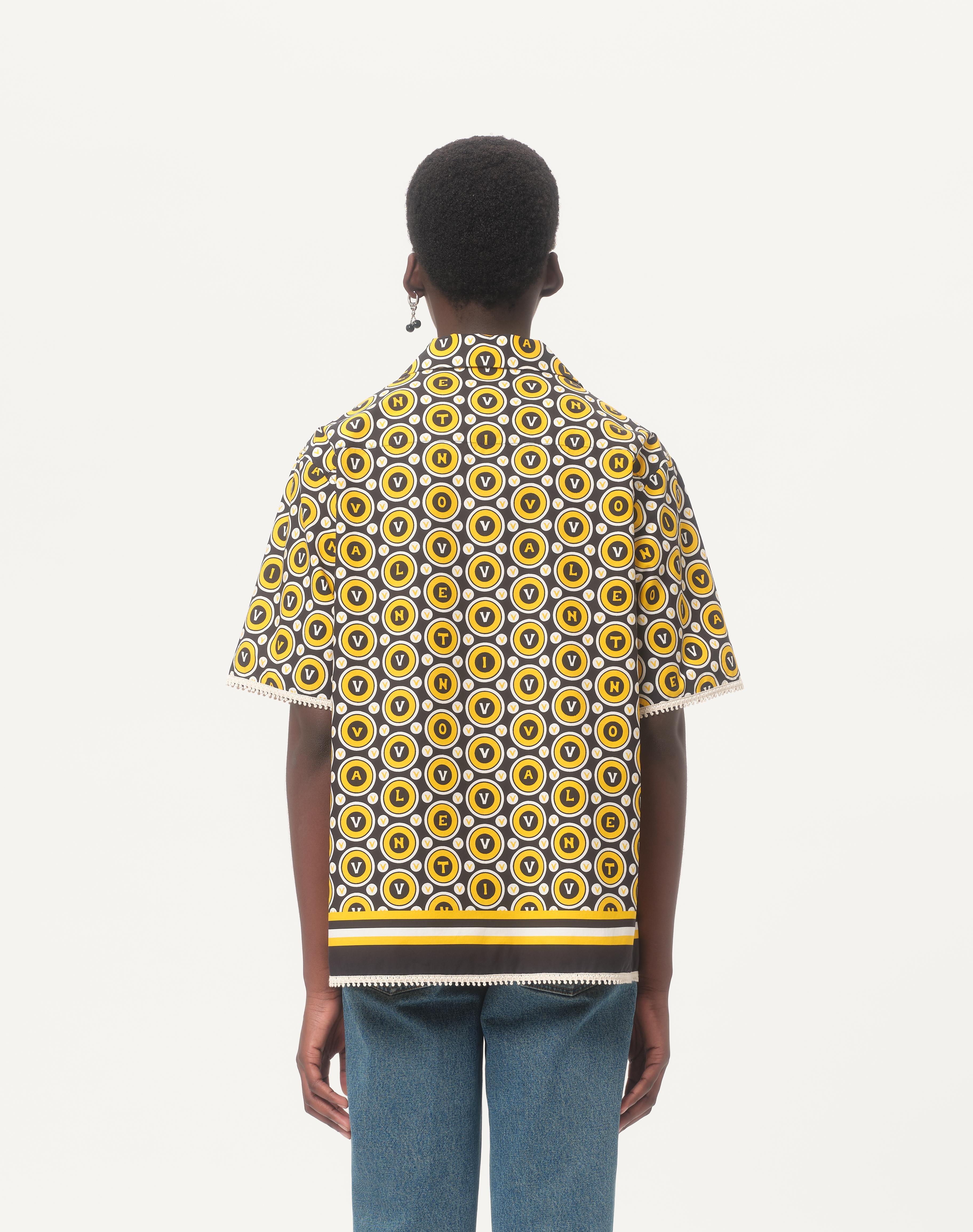 COTTON POPLIN BOWLING SHIRT WITH BULLES ROYALES PRINT - 7