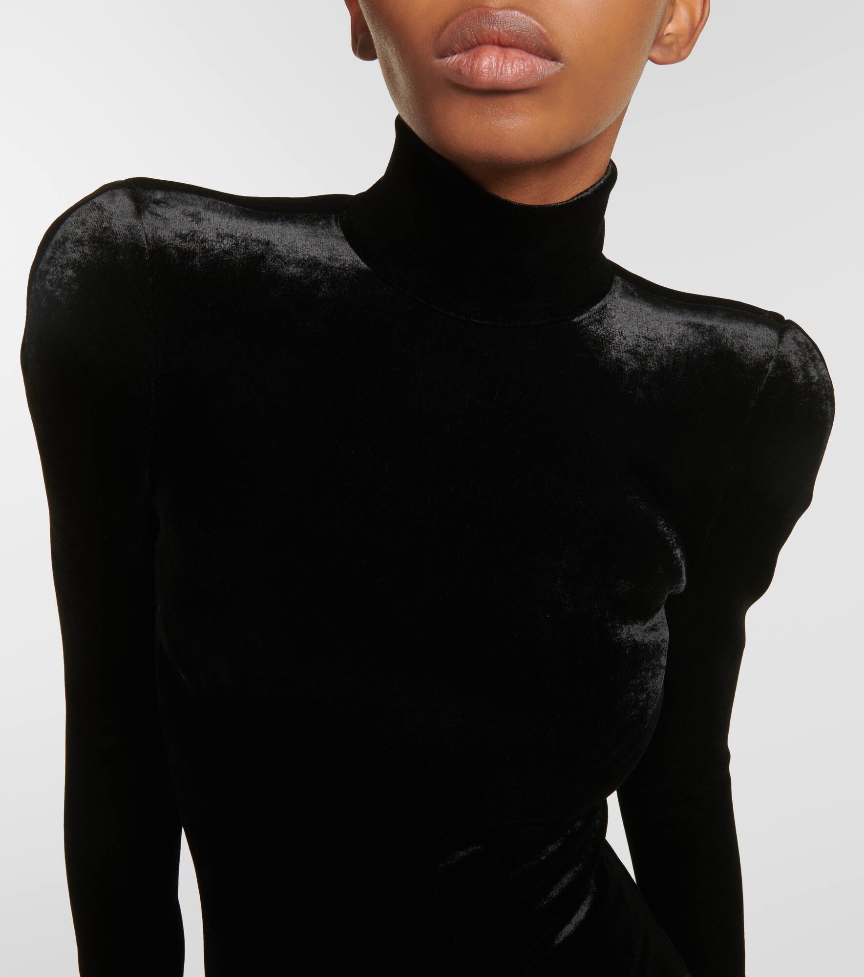 Velvet turtleneck top - 4