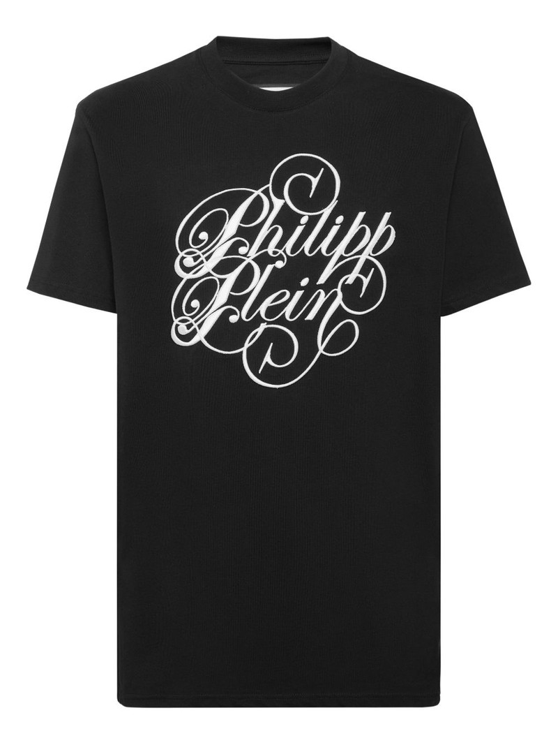 Plein Coursive-embroidered T-shirt 1