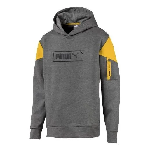 PUMA Casual Sports Splicing Alphabet Printing hooded Colorblock Long Sleeves Gray 581114-03 - 1
