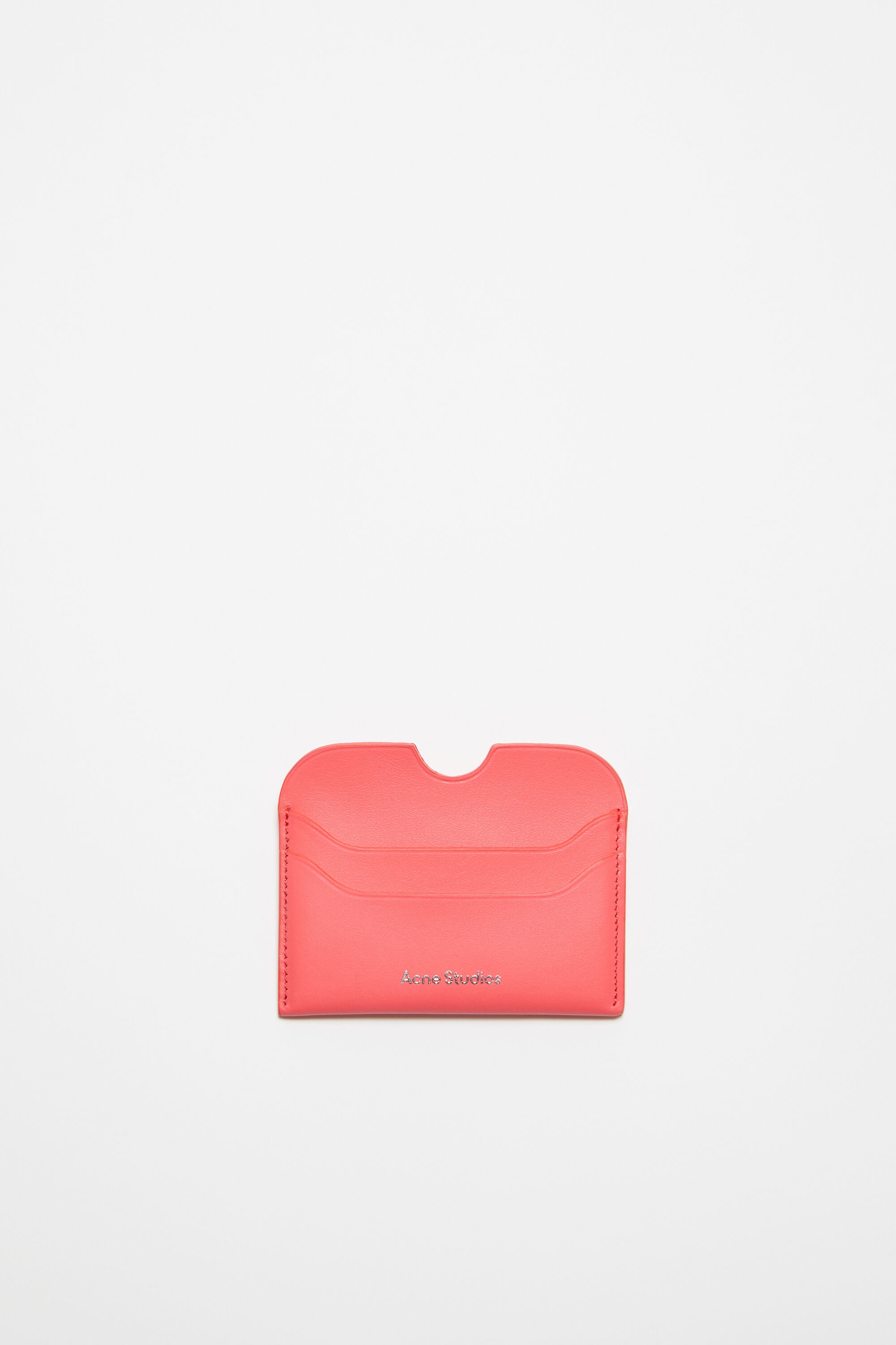 Leather card holder - Electric pink - 1