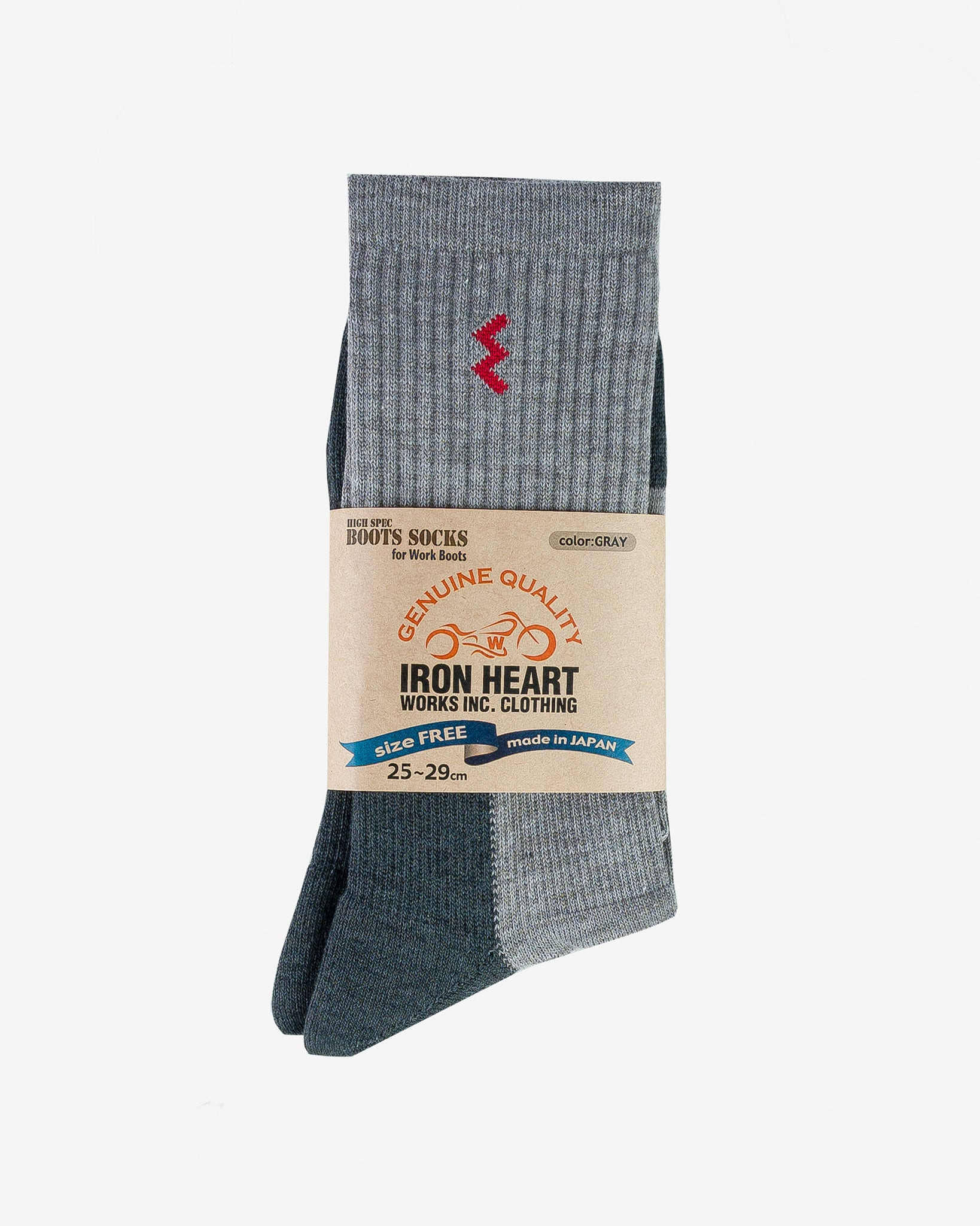 IHG-030-GRYCHA Iron Heart Work Boot Socks - Grey/Charcoal - 2