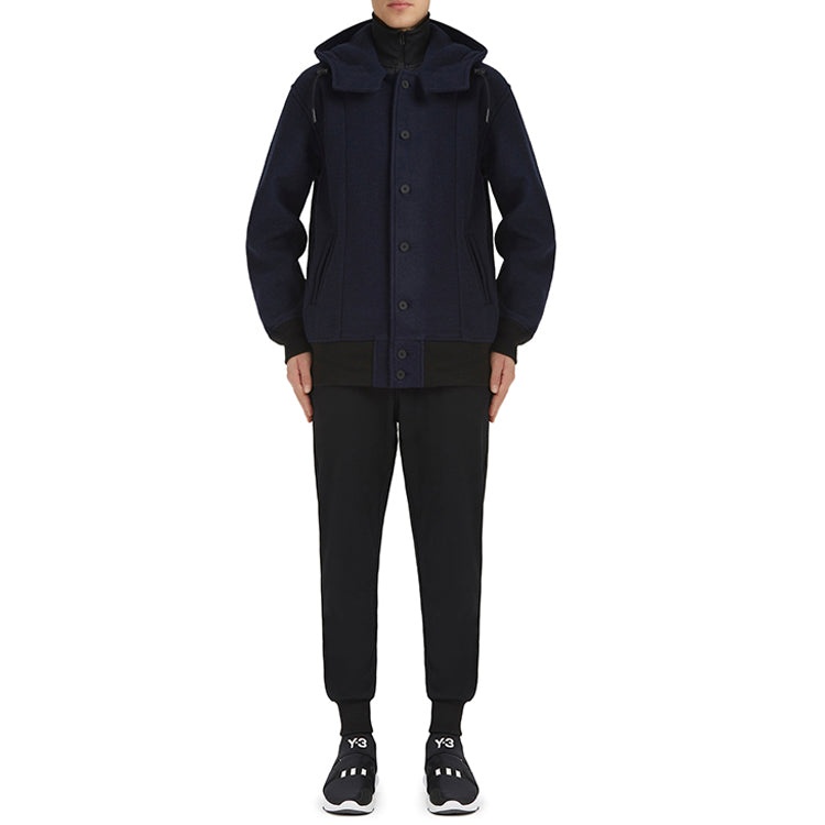 Men's Y-3 Colorblock Long Sleeves Hooded Jacket Black DP0495 - 3
